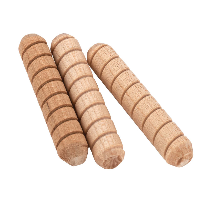 Spiral Groove Wood Dowel Pins - Diameter:1/4" - Length:1-1/2" - Pieces:15-Piece